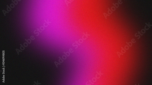 Dark red pink black abstract grainy background, glowing vibrant color gradient shape, noise texture poster header banner cover design