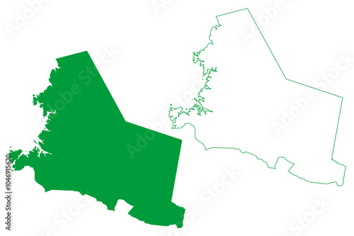 Sao Goncalo dos Campos municipality (Bahia state, Municipalities of Brazil, Federative Republic of Brazil) map vector illustration, scribble sketch Sao Goncalo dos Campos map