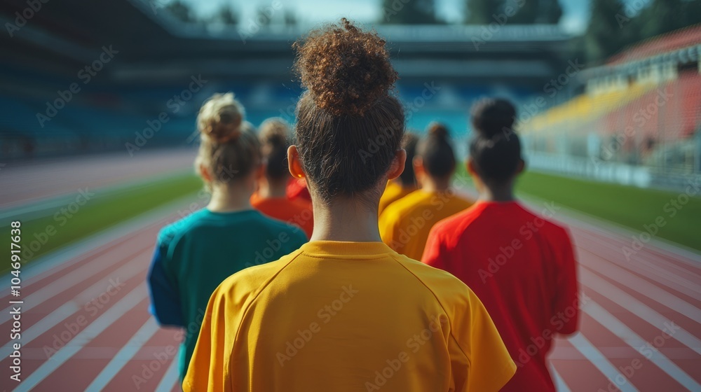 Diverse Athletes Ready for Competition on Track Diverse Athletes Ready for Competition on Track
