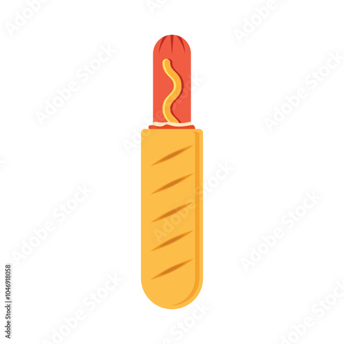 Hotdog icon in flat style. Hot dog fastfood vector illustration on isolated background. Bun with sausage sign business concept.