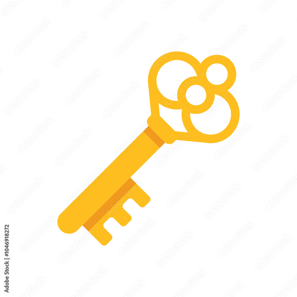 Key icon in flat style. Security vector illustration on isolated background. Door protection sign business concept. Key icon in flat style. Security vector illustration on isolated background. Door protection sign business concept.