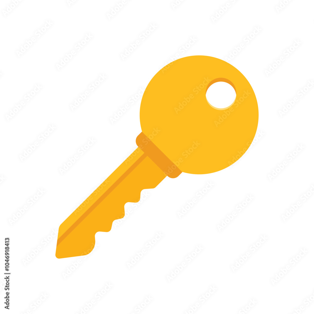 Key icon in flat style. Security vector illustration on isolated background. Door protection sign business concept. Key icon in flat style. Security vector illustration on isolated background. Door protection sign business concept.
