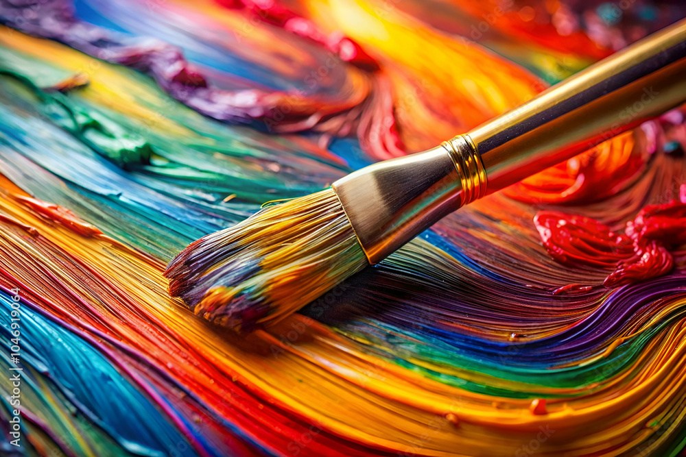 A vibrant swirl of colorful paint with a brush, creating an artistic and imaginative scene full of energy and creativity. A vibrant swirl of colorful paint with a brush, creating an artistic and imaginative scene full of energy and creativity.