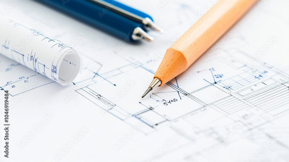 Architect drawing a house floor plan on a tablet. Close up
Architect drawing a house floor plan on a tablet. Close up
