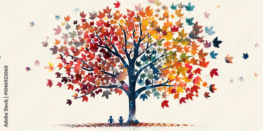 A family tree adorned with leaves of various hues, reflecting the genetic diversity within the family. A family tree adorned with leaves of various hues, reflecting the genetic diversity within the family.