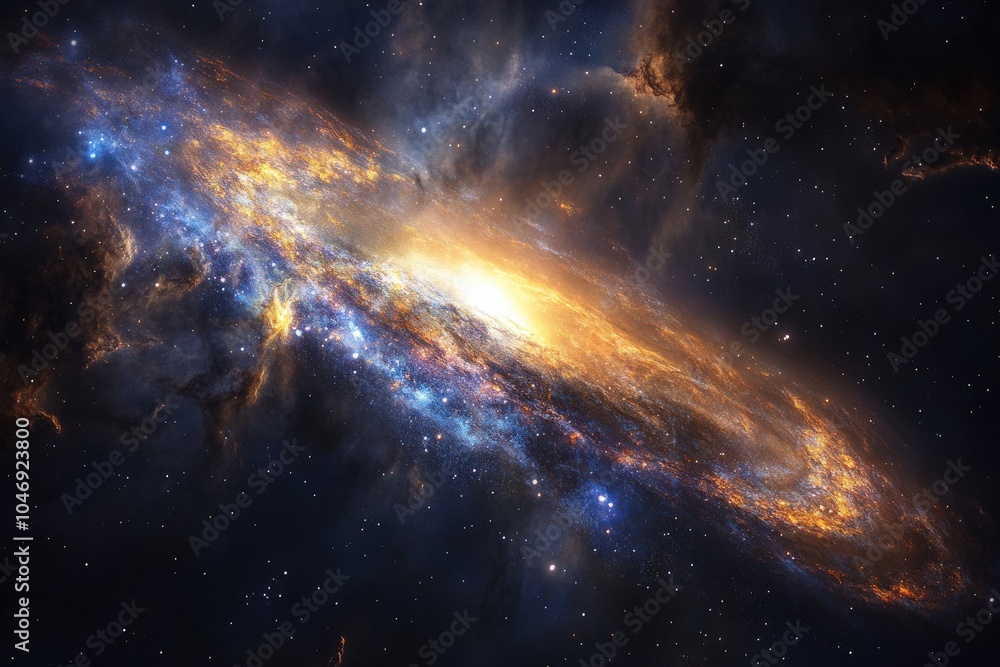 Fototapeta premium Andromeda Galaxy. Celestial Beauty in the Universe: Interstellar Astronomy and Nebula in Night Sky