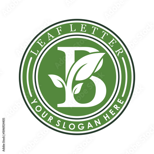 combination of letter b and leaf design with creative concept