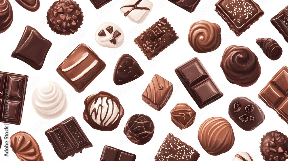 Delicious chocolate assortment Delicious chocolate assortment