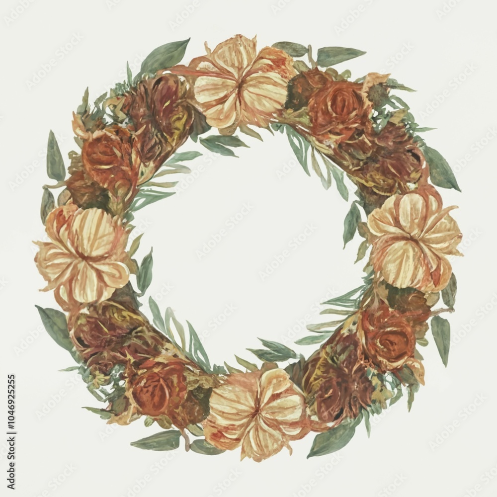 Fototapeta premium Illustration of a flower wreath