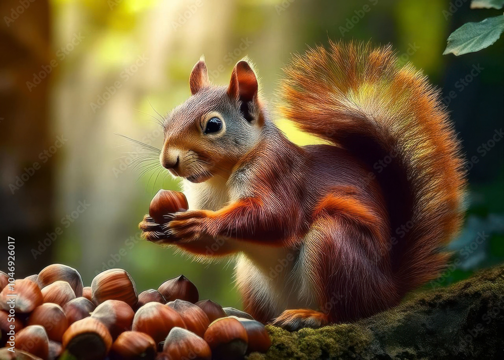 squirrel with nuts squirrel with nuts