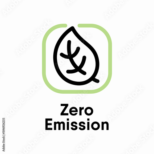 Zero emission information sign icon