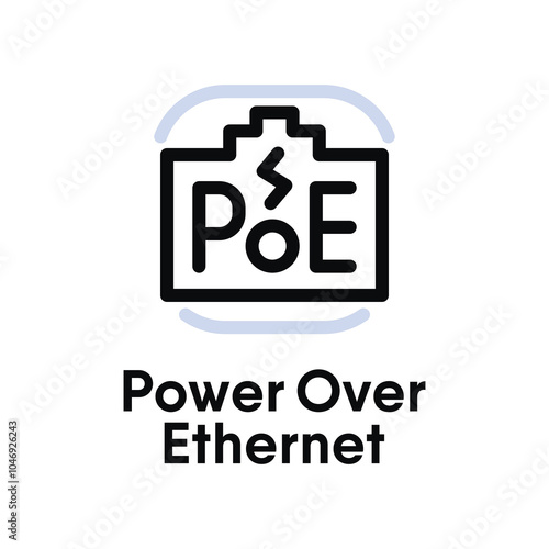 Power over ethernet information sign icon