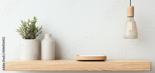 Wallpaper Mural Sleek minimalist bedside lamp with wireless charging a perfect blend of functionality and modern aesthetics for your bedroom space Torontodigital.ca