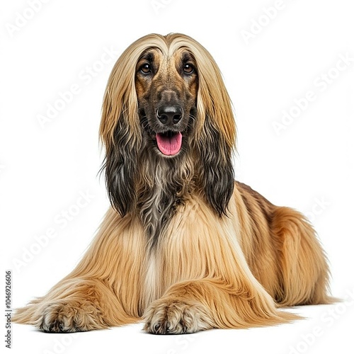 Isolate Afgan Hound Dog Background