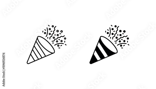 Party Poppers icon design with white background stock illustration