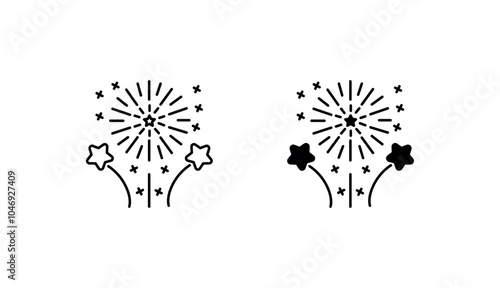 Fireworks icon design with white background stock illustration