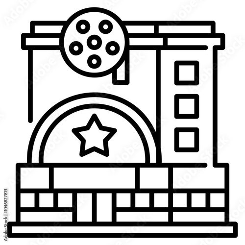 Cinema Icon Line,Places icon pack,minimalist vector illustration ,simple transparent graphic element .Isolated on white background
