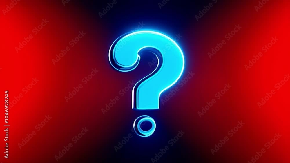 Neon question mark glowing on a dark background Neon question mark glowing on a dark background