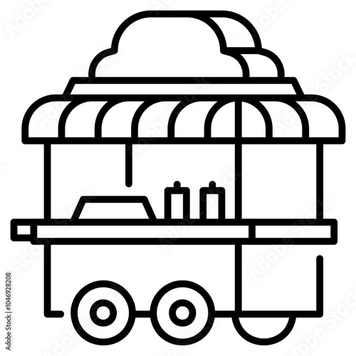 Street Market Icon Line,Places icon pack,minimalist vector illustration ,simple transparent graphic element .Isolated on white background