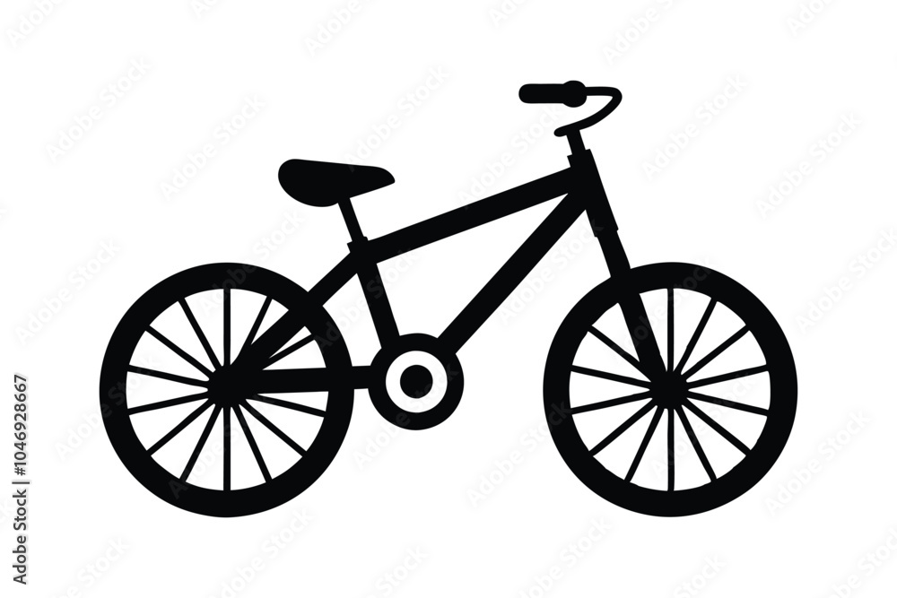 Electric Bicycle Vector Silhouette 