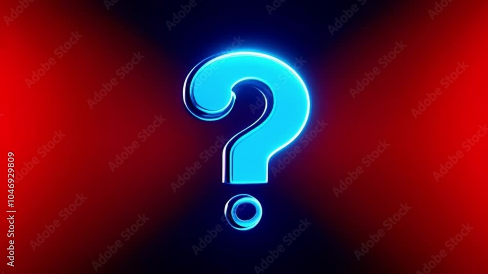 Neon glowing question mark on a dark background Neon glowing question mark on a dark background