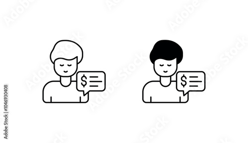 Trader icon design with white background stock illustration