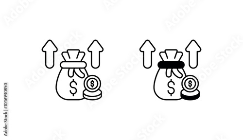Inflation Rate icon design with white background stock illustration