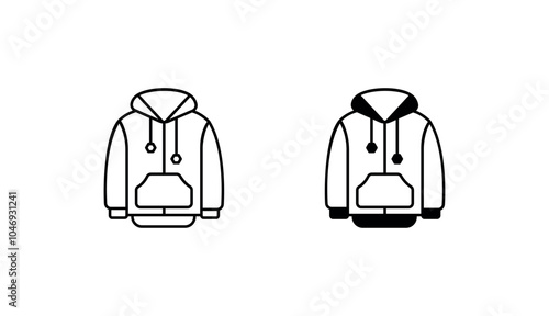 Fleece Hoodie icon design with white background stock illustration