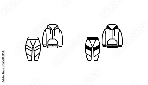 Thermal Underwear icon design with white background stock illustration