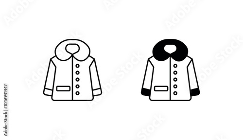 Faux Fur Coat icon design with white background stock illustration