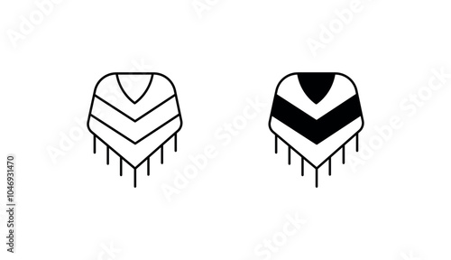 Wrap Shawl icon design with white background stock illustration