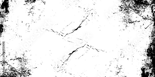Distressed black texture. Dark grainy texture on white background. Dust overlay textured. Grain noise particles. Shattered plaster on cement gypsum painted wall.