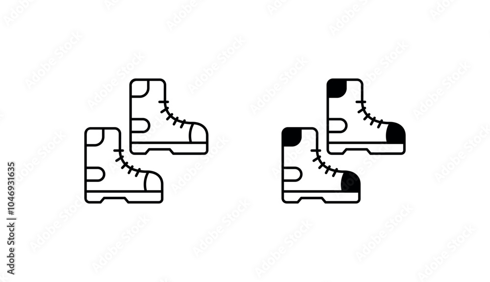 Heavy Duty Boots icon design with white background stock illustration Heavy Duty Boots icon design with white background stock illustration