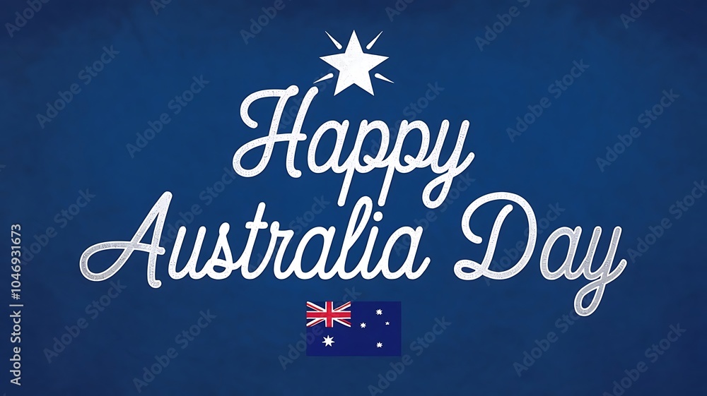 Obraz premium A banner with text happy australia day with australian flag background