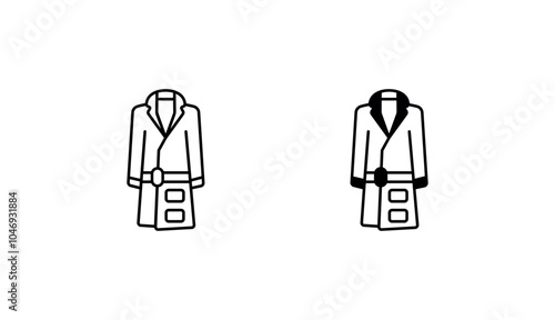 Heavy Overcoat icon design with white background stock illustration
