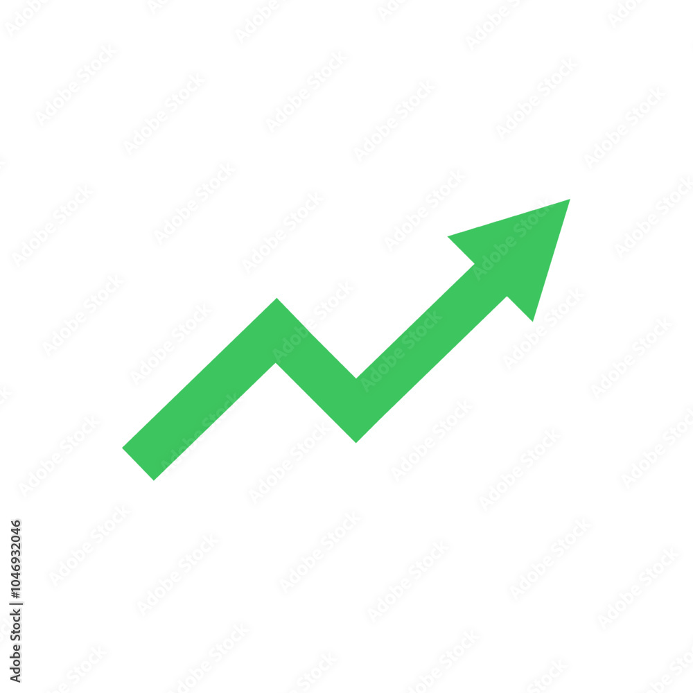 green arrow up on isolate for business concept green arrow up on isolate for business concept