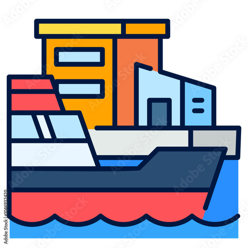 Harbour Icon Filled Line,Places icon pack,minimalist vector illustration ,simple transparent graphic element .Isolated on white background