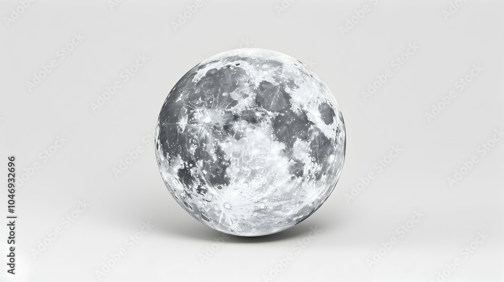 A close-up shot of the moon on a white background. A close-up shot of the moon on a white background.