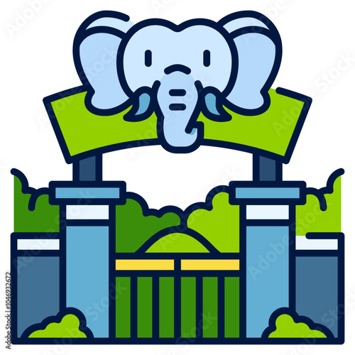 Zoo Icon Filled Line,Places icon pack,minimalist vector illustration ,simple transparent graphic element .Isolated on white background