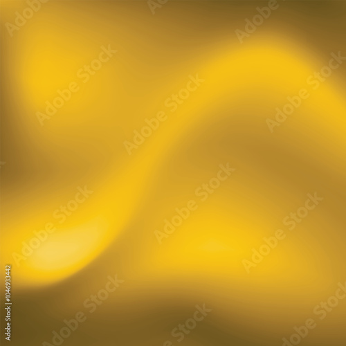 Silk yellow background. Abstract vector pattern with copy space. Liquid wave texture, smooth drapery wallpaper. Wedding fabric, satin. Wavy design for banner, card, postcard, backdrop