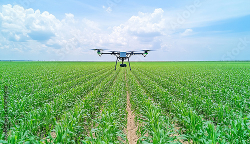 
Thermal imaging drone mapping a large field of sugarcane, identifying regions with poor growth due to water stress and nutrient deficiencies