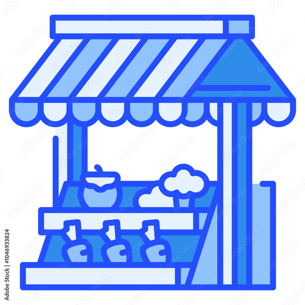 Naklejka premium Market Icon Blue,Places icon pack,minimalist vector illustration ,simple transparent graphic element .Isolated on white background