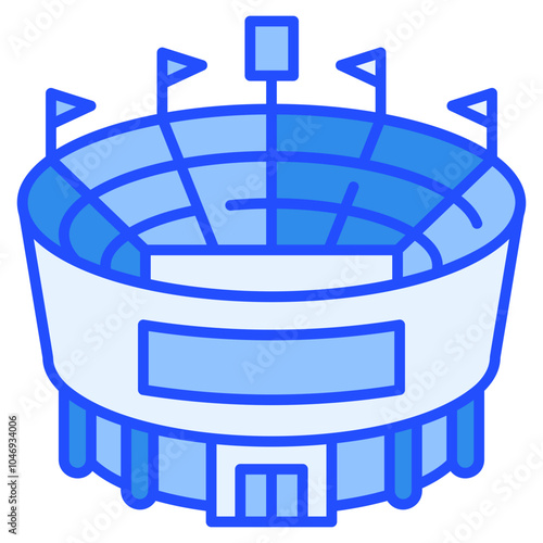 Stadium Icon Blue,Places icon pack,minimalist vector illustration ,simple transparent graphic element .Isolated on white background