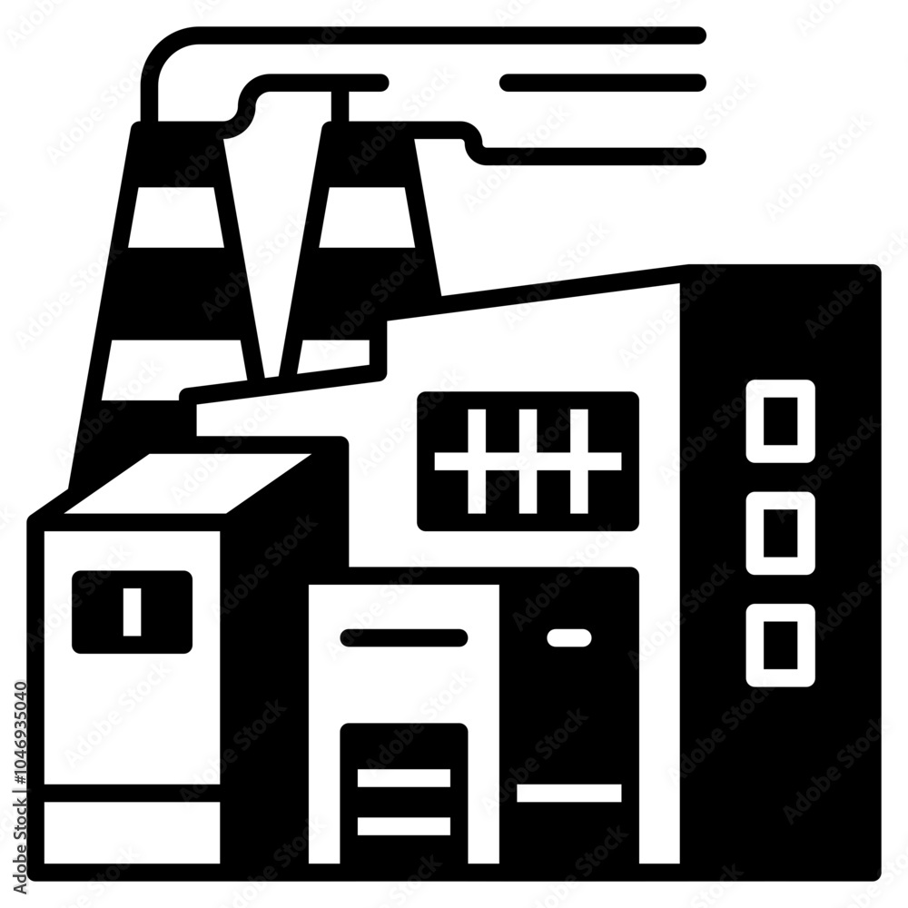 Factory Icon Black Fill,Places icon pack,minimalist vector illustration ,simple transparent graphic element .Isolated on white background Factory Icon Black Fill,Places icon pack,minimalist vector illustration ,simple transparent graphic element .Isolated on white background