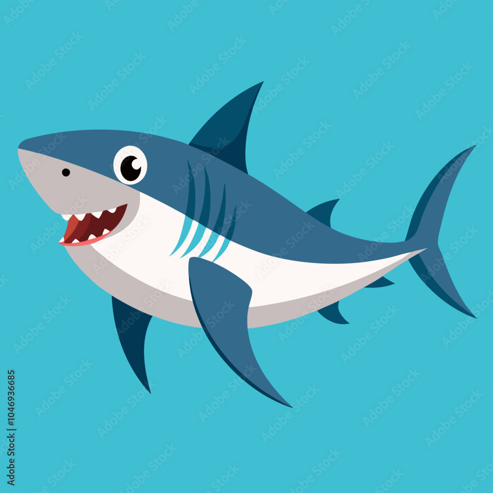 Obraz premium shark cartoon isolated on white