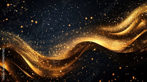 Wallpaper Mural Background Luxurious gold wave premium design on black background. for wallpapers, banners, posters Torontodigital.ca