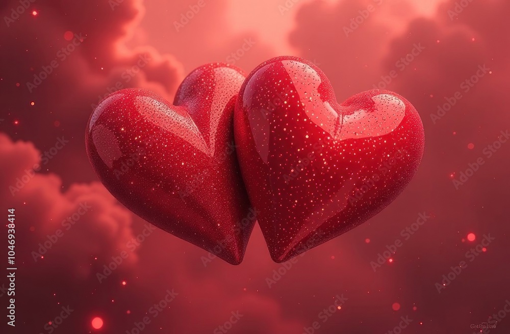 Obraz premium red heart with petals