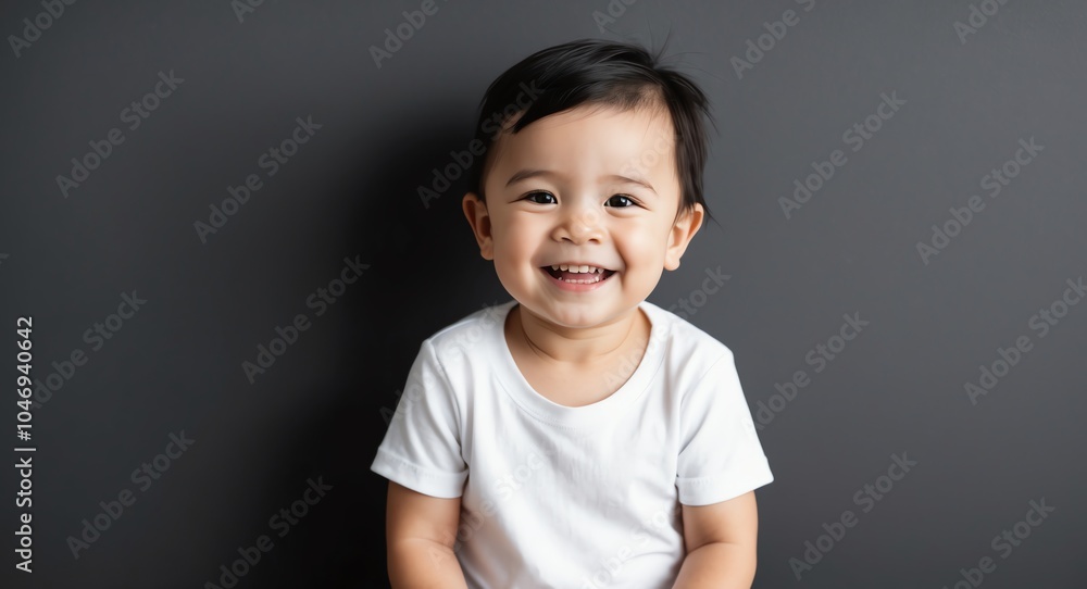 caucasian toddler boy black background wearing plain white tshirt smiling happy portrait caucasian toddler boy black background wearing plain white tshirt smiling happy portrait