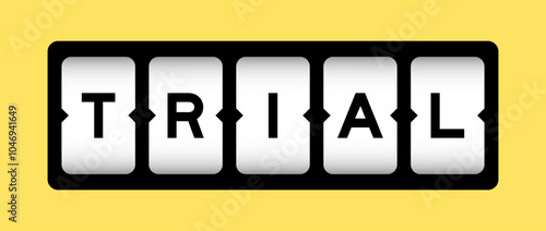 Black color in word trial on slot banner with yellow color background