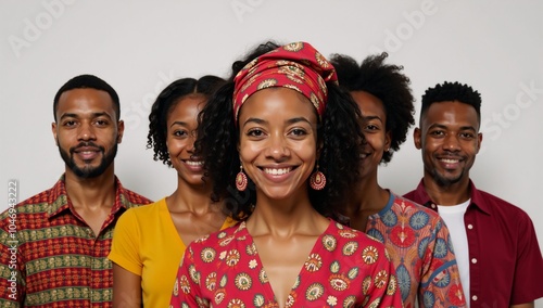 A diverse group of African Americans from various nationalities depicted in vector illustration style photo